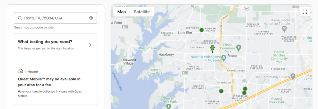 Quest Labs Find Location